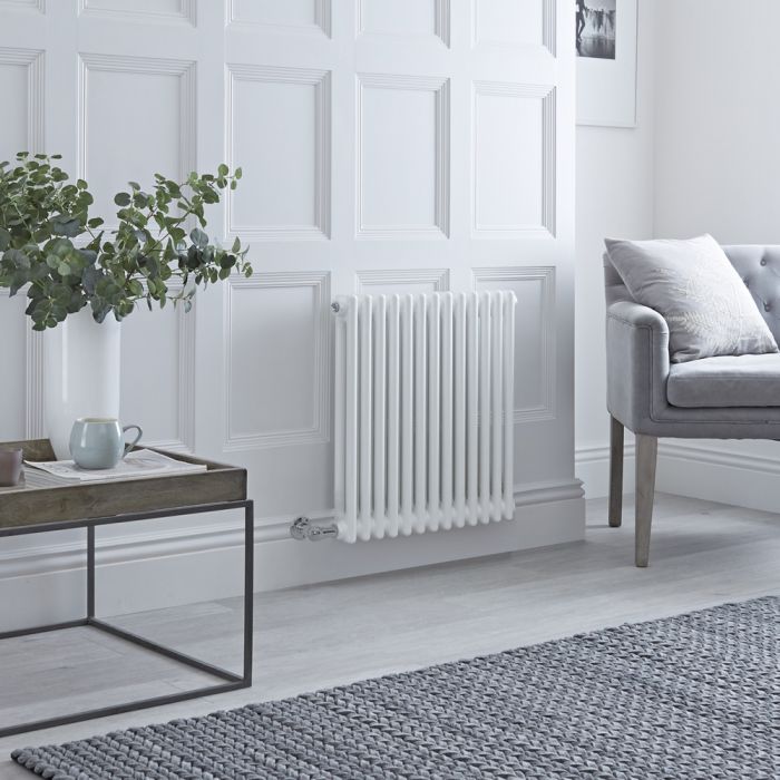 Milano Windsor - Traditional White 2 Column Electric Radiator 600mm x 605mm (Horizontal) - Choice of Wi-Fi Thermostat