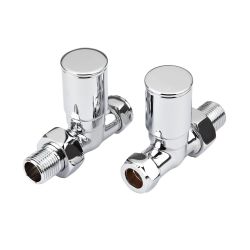 Milano - Modern Chrome Straight Radiator Valves - Straight