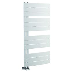 Milano Azore - White Curved Heated Towel Rail 1080mm x 550mm