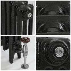 Milano Mercury - 3 Column Cast Iron Radiator - 760mm Tall - Antique Graphite - Multiple Sizes Available