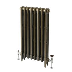 Milano Mercury - 3 Column Cast Iron Radiator - 860mm Tall - Natural Brass - Multiple Sizes Available