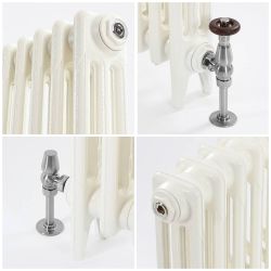Milano Mercury - 3 Column Cast Iron Radiator - 760mm Tall - Porcelain White - Multiple Sizes Available