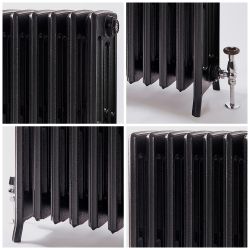 Milano Isabel - 4 Column Cast Iron Radiator - 760mm Tall - Antique Graphite - Multiple Sizes Available