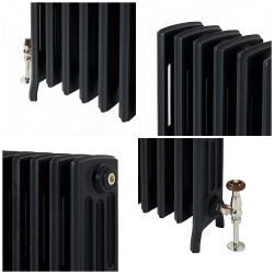 Milano Isabel - 4 Column Cast Iron Radiator - 760mm Tall - Farrow & Ball Railings Grey - Multiple Sizes Available