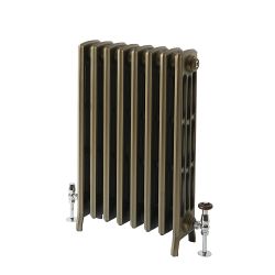 Milano Isabel - 4 Column Cast Iron Radiator - 660mm Tall - Natural Brass - Multiple Sizes Available