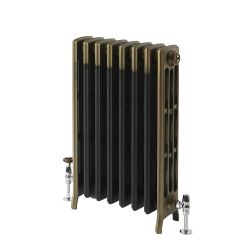 Milano Isabel - 4 Column Cast Iron Radiator - 660mm Tall - Natural Brass - Multiple Sizes Available
