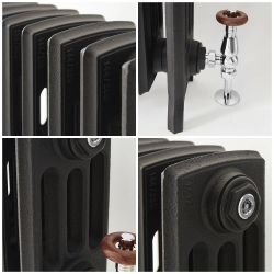 Milano Isabel - Cast Iron Radiator - 357mm Tall - Slate Black - Multiple Sizes Available