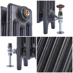 Milano Mercury - 4 Column Cast Iron Radiator - 360mm Tall - Antique Graphite - Multiple Sizes Available