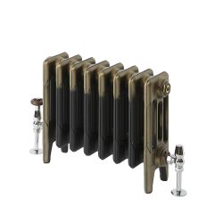 Milano Mercury - 4 Column Cast Iron Radiator - 360mm Tall - Natural Brass - Multiple Sizes Available