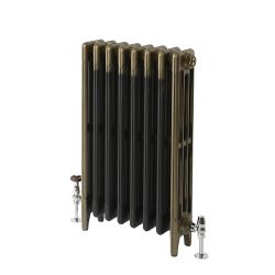 Milano Mercury - 4 Column Cast Iron Radiator - 560mm Tall - Natural Brass - Multiple Sizes Available