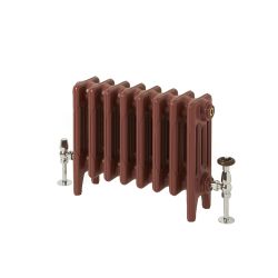 Milano Mercury - 4 Column Cast Iron Radiator - 360mm Tall - Farrow & Ball Eating Room Red - Multiple Sizes Available
