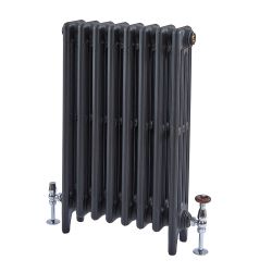 Milano Mercury - 4 Column Cast Iron Radiator - 760mm Tall - Slate Black - Multiple Sizes Available
