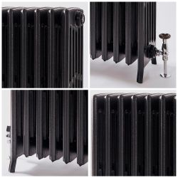 Milano Isabel - Cast Iron Radiator - 660mm Tall - Antique Graphite - Multiple Sizes Available