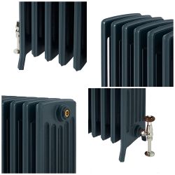 Milano Isabel - 6 Column Cast Iron Radiator - 660mm Tall - Farrow & Ball Hague Blue - Multiple Sizes Available
