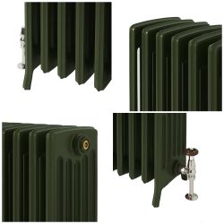Milano Isabel - 6 Column Cast Iron Radiator - 660mm Tall - Farrow & Ball Duck Green - Multiple Sizes Available