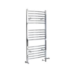 Milano Kent - Chrome Dual Fuel Curved Heated Towel Rail 1200mm x 600mm