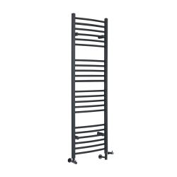 Milano Artle Dual Fuel - Curved Anthracite Heated Towel Rail - Choice of Size