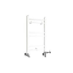 Milano Ive - White Dual Fuel Straight Heated Towel Rail 600mm x 400mm