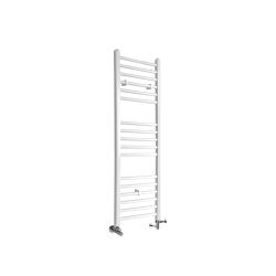 Milano Ive - White Dual Fuel Straight Heated Towel Rail 1200mm x 400mm