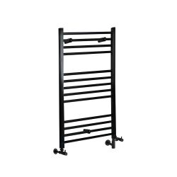 Milano Nero - Matt Black Dual Fuel Straight Heated Towel Rail 1000mm x 500mm