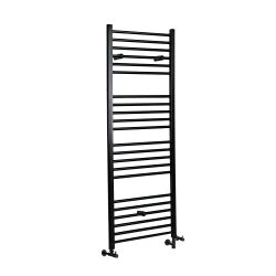 Milano Nero - Matt Black Dual Fuel Straight Heated Towel Rail 1600mm x 500mm