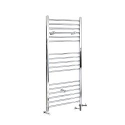 Milano Kent - Chrome Dual Fuel Straight Heated Towel Rail 1200mm x 600mm