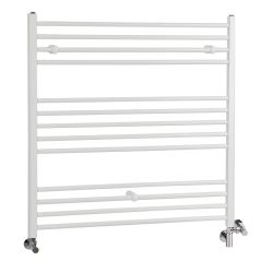 Milano Ive - White Dual Fuel Straight Heated Towel Rail 1000mm x 1000mm