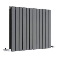 Milano Alpha - Anthracite Horizontal Flat Panel Designer Radiator - 635mm Tall - Choice Of Width