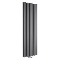 Milano Aruba Flow - Anthracite Vertical Middle Connection Designer Radiator (Double Panel) - Choice of Size