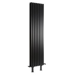 Milano Aruba - Black Vertical Designer Radiator with Feet - Choice of Size