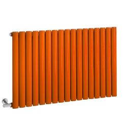 Milano Aruba Electric - Sunset Orange Horizontal Designer Radiator - 635mm Tall - Choice of Size, Thermostat and Cable Cover