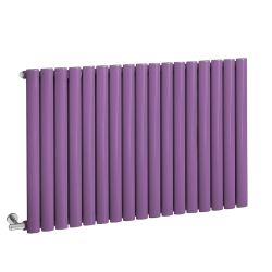 Milano Aruba Electric - Lush Purple Horizontal Designer Radiator - 635mm Tall - Choice of Size, Thermostat and Cable Cover