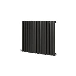 Milano x ECOSO Aruba Electric - Carbon Grey Horizontal Designer Radiator - 635mm Tall - Choice of Size, Thermostat and Cable Cover