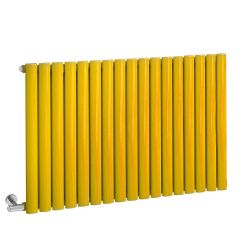 Milano x ECOSO Aruba Electric - Dandelion Yellow Horizontal Designer Radiator - 635mm Tall - Choice of Size, Thermostat and Cable Cover