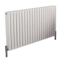 Milano Aruba Ayre - White Horizontal Designer Radiator (Double Panel) - 600mm Tall - Choice Of Width