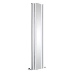 Milano Icon - White Vertical Mirrored Designer Radiator (Double Panel) - Choice of Size