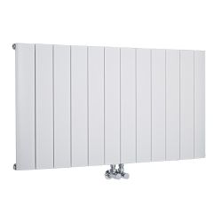 Milano Skye - White Horizontal Aluminium Designer Radiator (Single Panel) - 600mm Tall - Choice Of Width