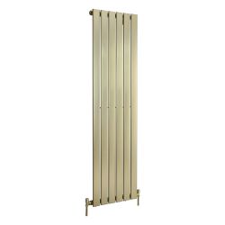 Milano Alpha - Brushed Brass Vertical Flat Panel Designer Radiator 1600mm x 450mm (Single Panel)