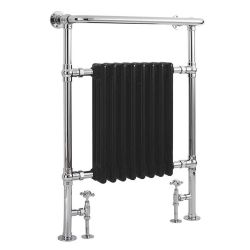 Milano Elizabeth - Black and Chrome Traditional Heated Towel Rail - Choice of Size