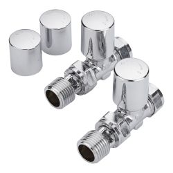 Milano - Chrome Straight Radiator Valves (Pair)