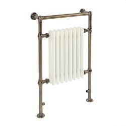 Milano Elizabeth - Dark Brushed Brass Traditional Electric Heated Towel Rail - 930mm x 620mm