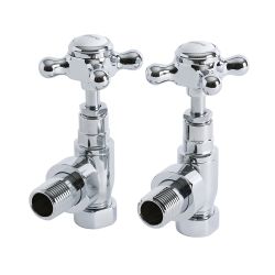Traditional Chrome Angled Radiator Valves Pair 15mm