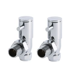 Milano - Minimalist Chrome Angled Radiator Valves (Pair)