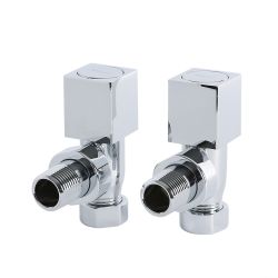 Milano - Chrome Square Designer Angled Radiator Valves