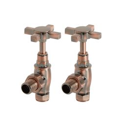 Milano - Traditional Brushed Bronze Angled Radiator Valves