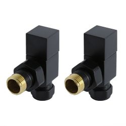 Milano - Modern Square Angled Radiator Valves - Choice of Finish