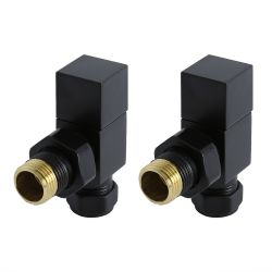 Milano - Modern Black Square Angled Radiator Valves