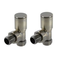Milano - Modern Dark Brushed Brass Angled Radiator Valves