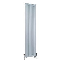 Milano Windsor - White Traditional Vertical Dual Fuel Double Column Radiator - 1500mm x 380mm - Choice of Valve and Wi-Fi Thermostat