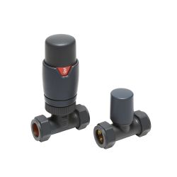 Milano - Thermostatic Straight Radiator Valve and Lockshield - Choice of Finish